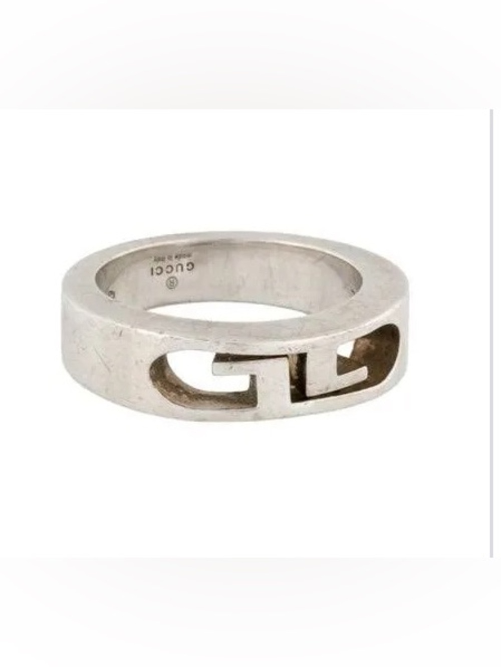 Gucci Silver Cut-Out Interlocking G Band size 4
